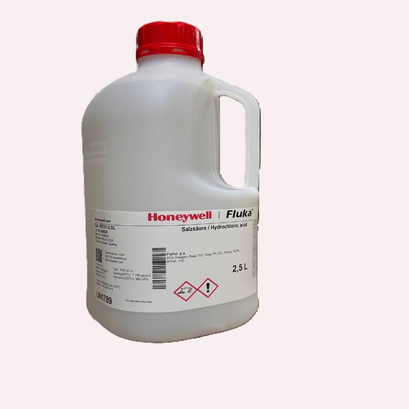 ХЛОРОВОДНЕВА (СОЛЯНА) КИСЛОТА PURISS.P.A., 37%, APHA: 10, 2.5 Л